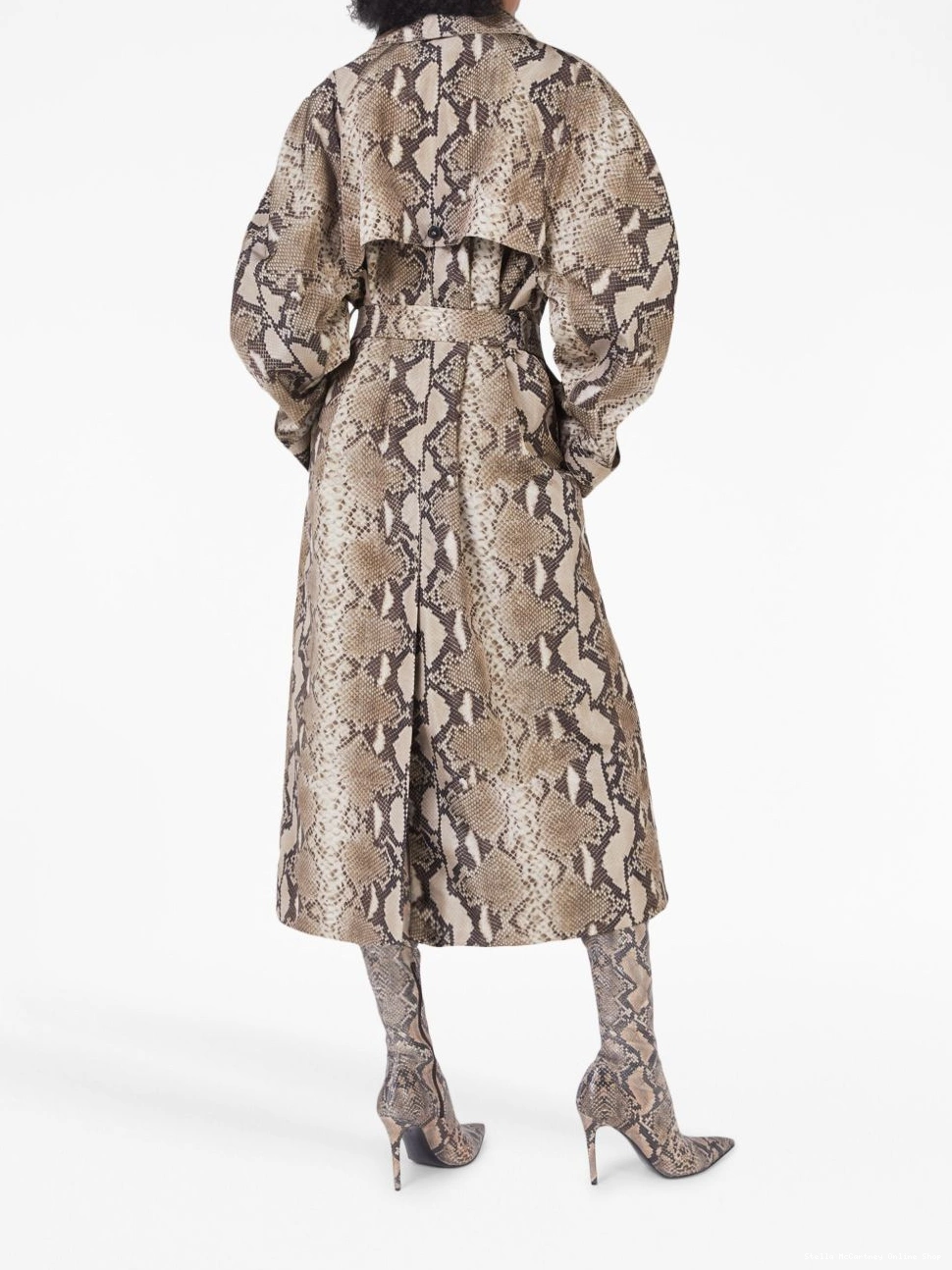 Cheap belted McCartney Women python-print Stella trench 0406